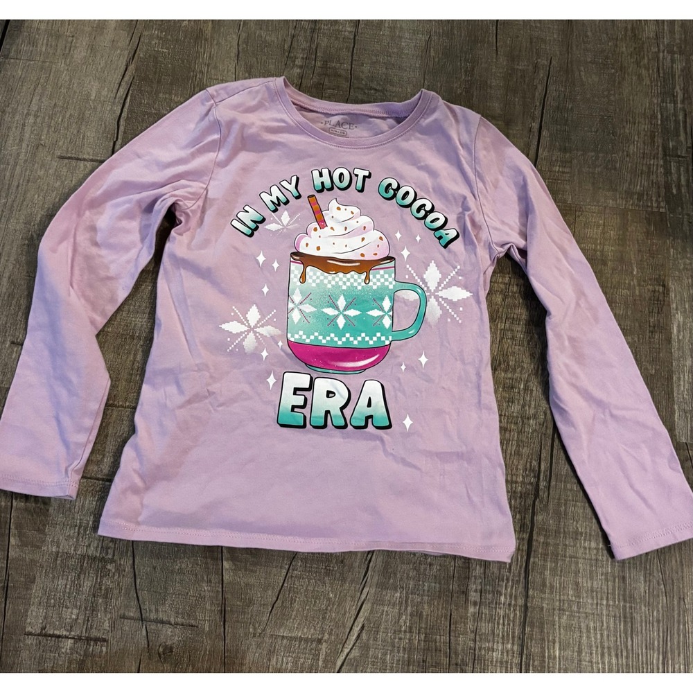 The‎ Childrens Place Girls Long Sleeve Hot Cocoa Era T Shirt Size M 7 8 Purple